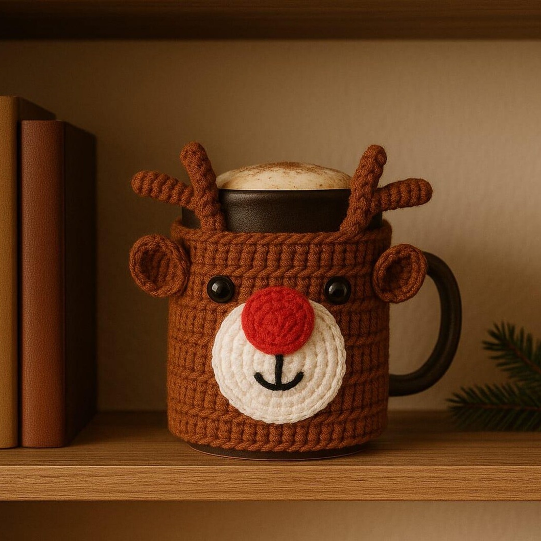 Reindeer Mug Cozy - Decor Cozy Christmas