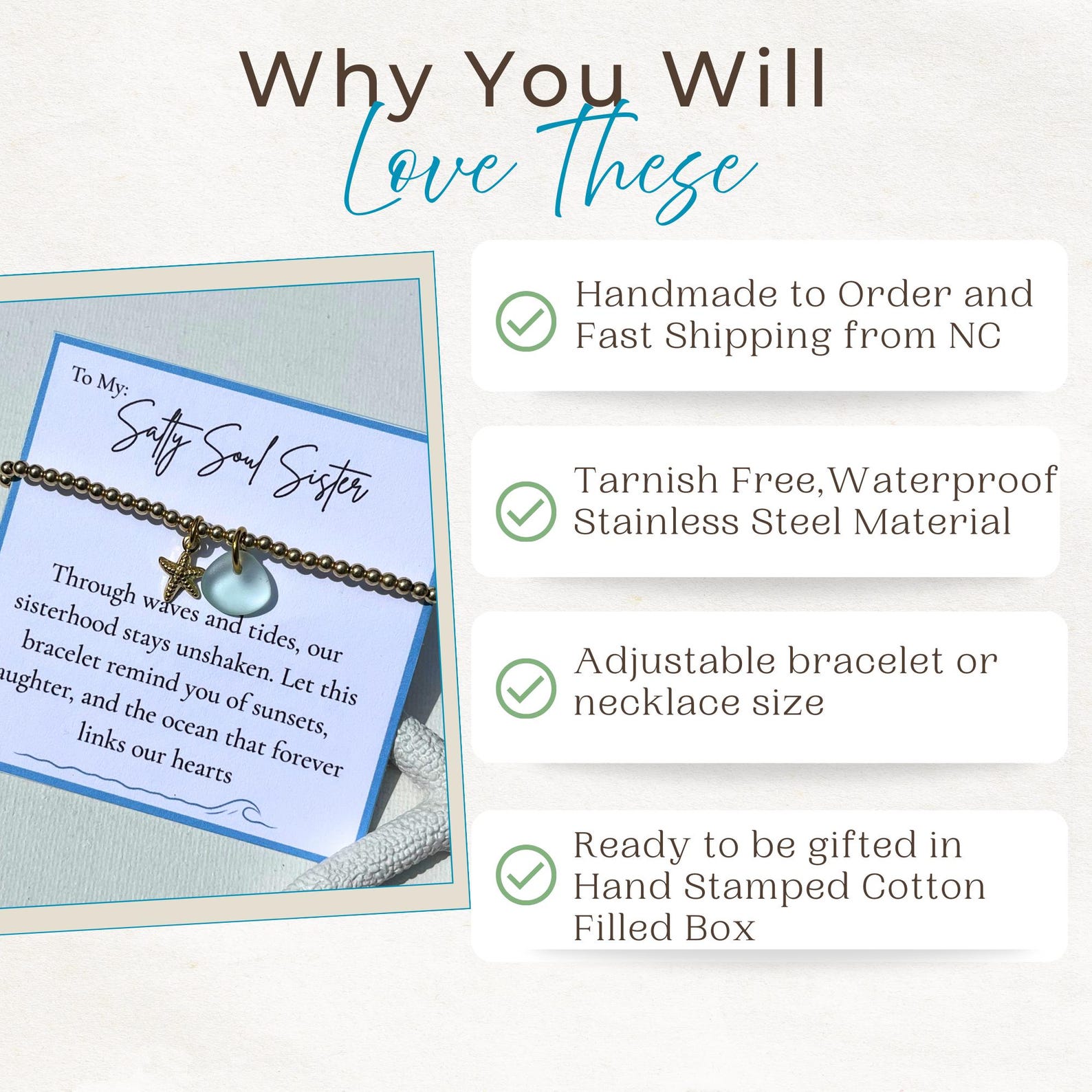 Sister Sea Glass Bracelet