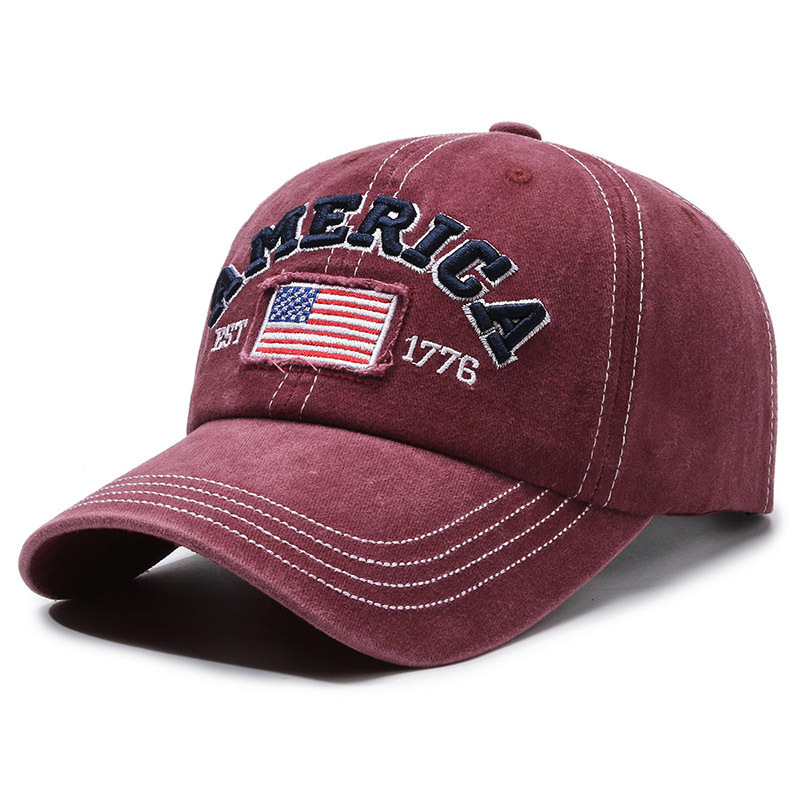 AMERICA EST. 1776" Patriotic Embroidered Denim Cap – A Tribute to Freedom