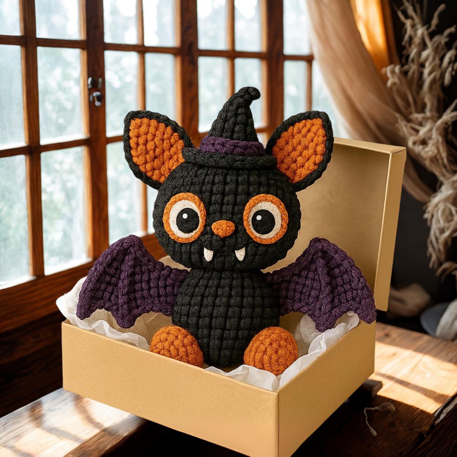 Handmade Halloween Bat Crochet Plush