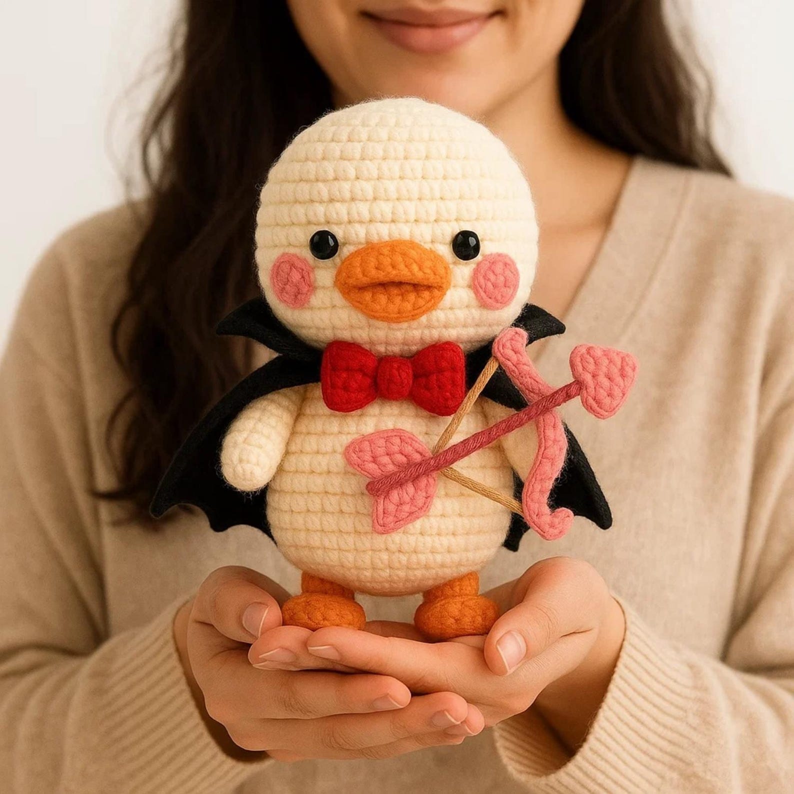 Crochet Vampire Cupid Duck Plush
