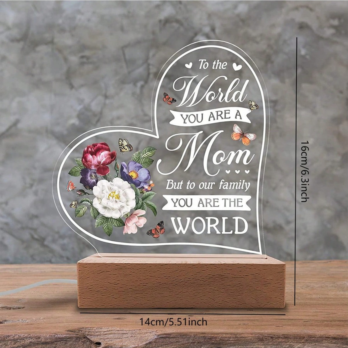 Acrylic Nightlight Gift - Show Love to Your Families and Friends
