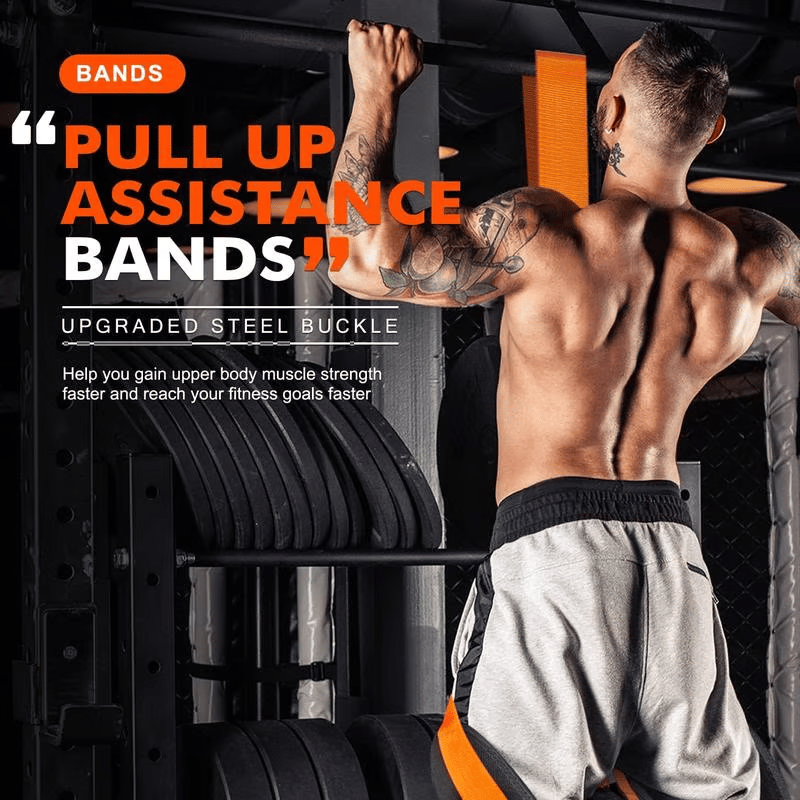 🔥Heavy-duty Pull Up Workout Band（Load capacity: 50 lbs）