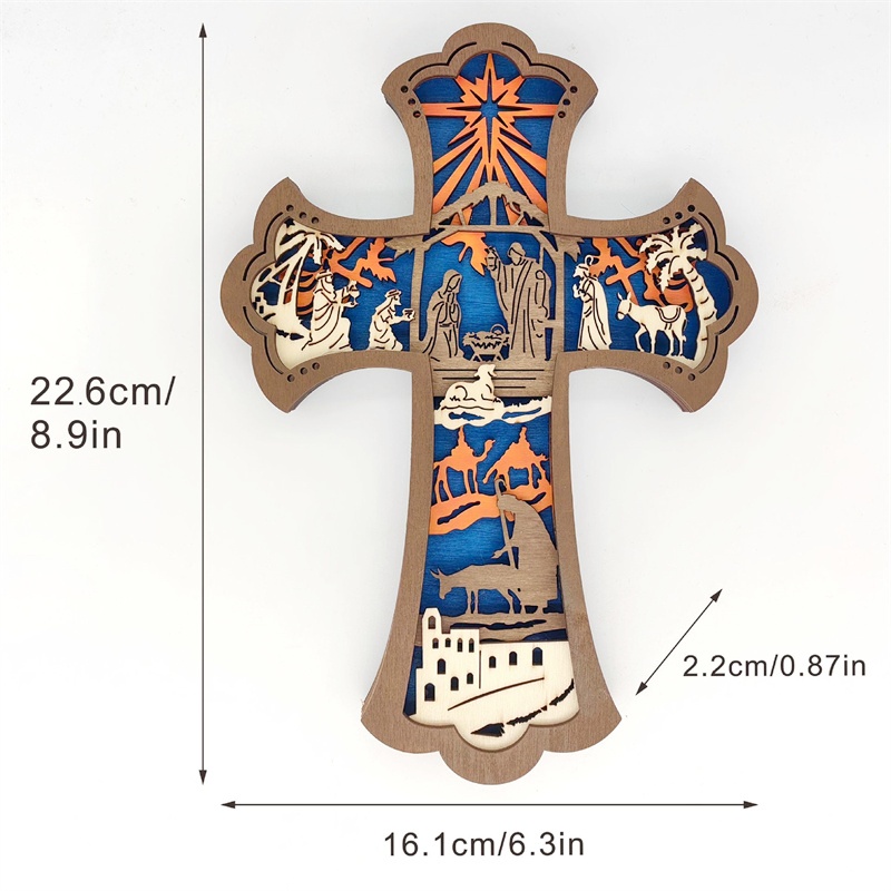 ✝︎ Handcrafted Wooden Cross Decor - Bless Your Space with Color