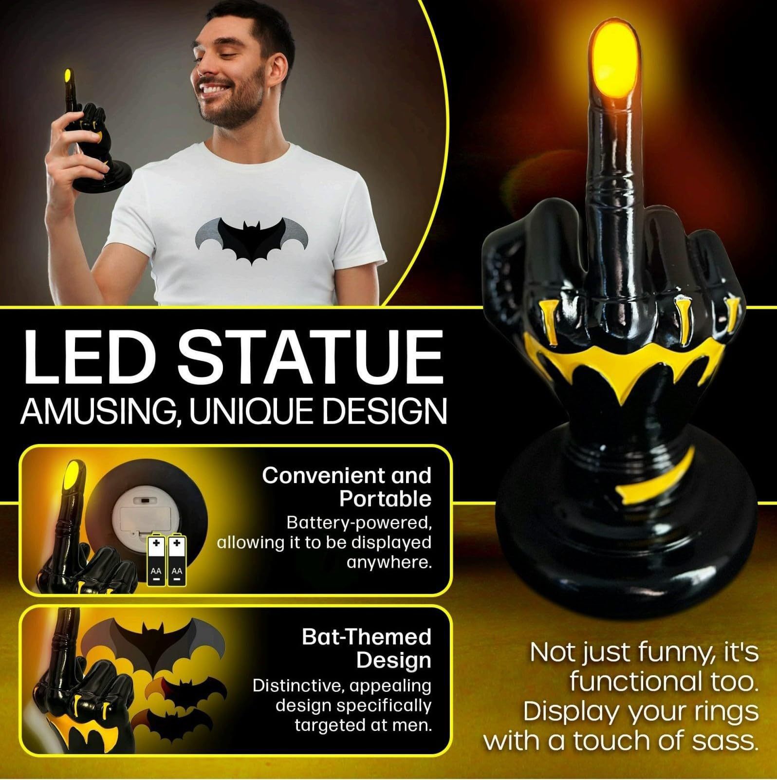 LED Middle Finger Statue 