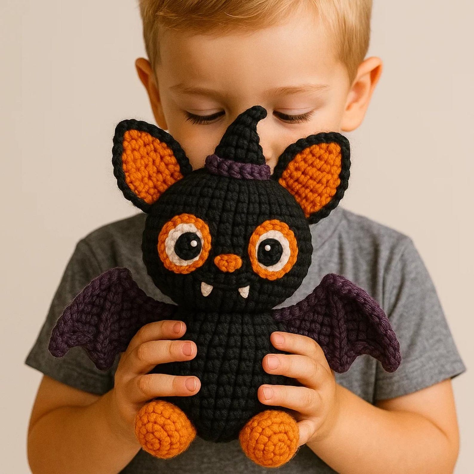 Handmade Halloween Bat Crochet Plush