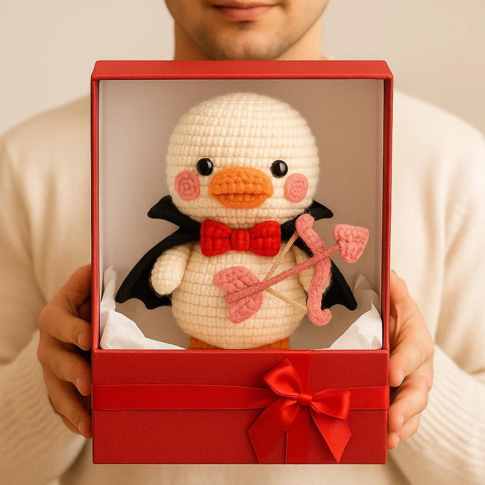 Crochet Vampire Cupid Duck Plush