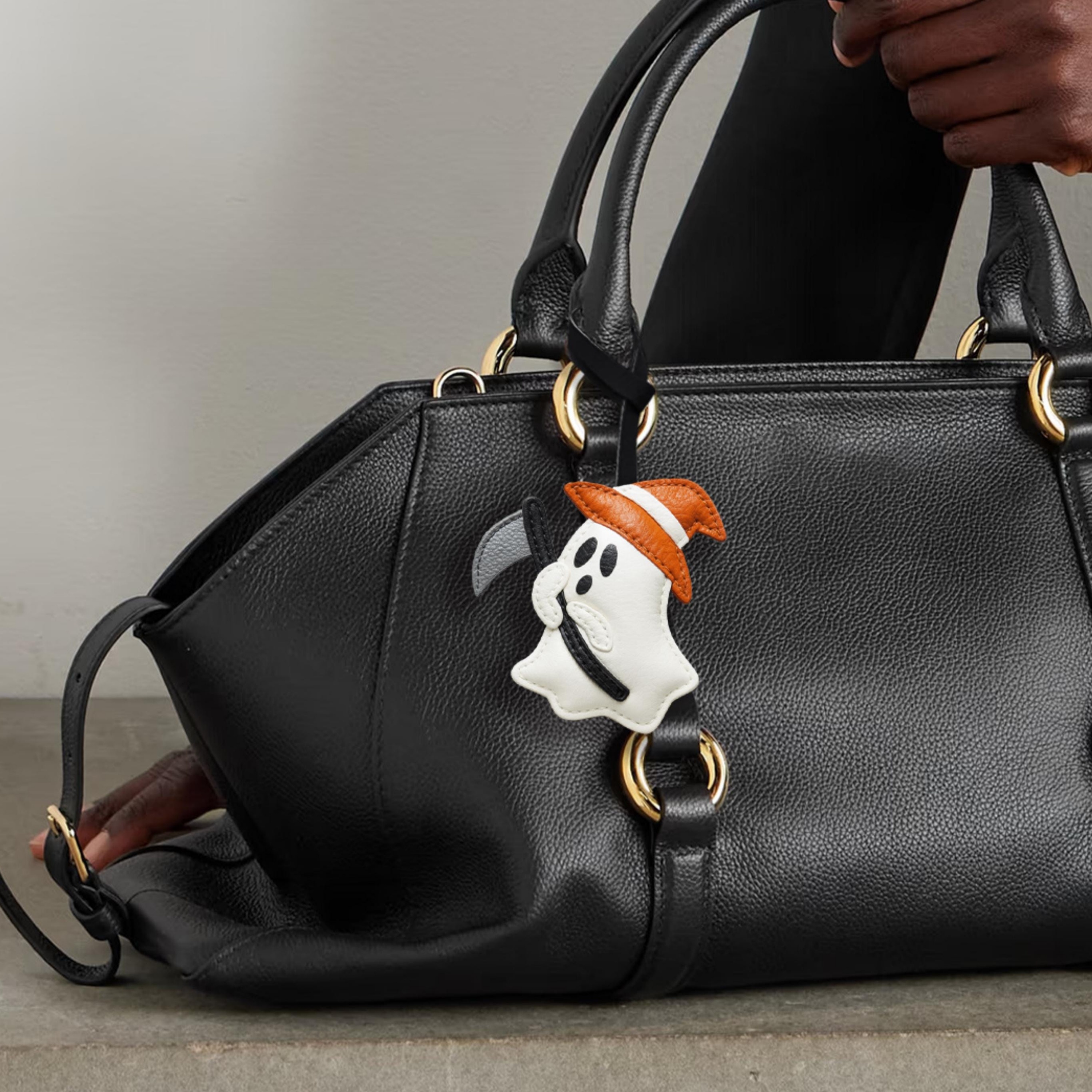 Handcrafted Leather Ghost Bag Charm