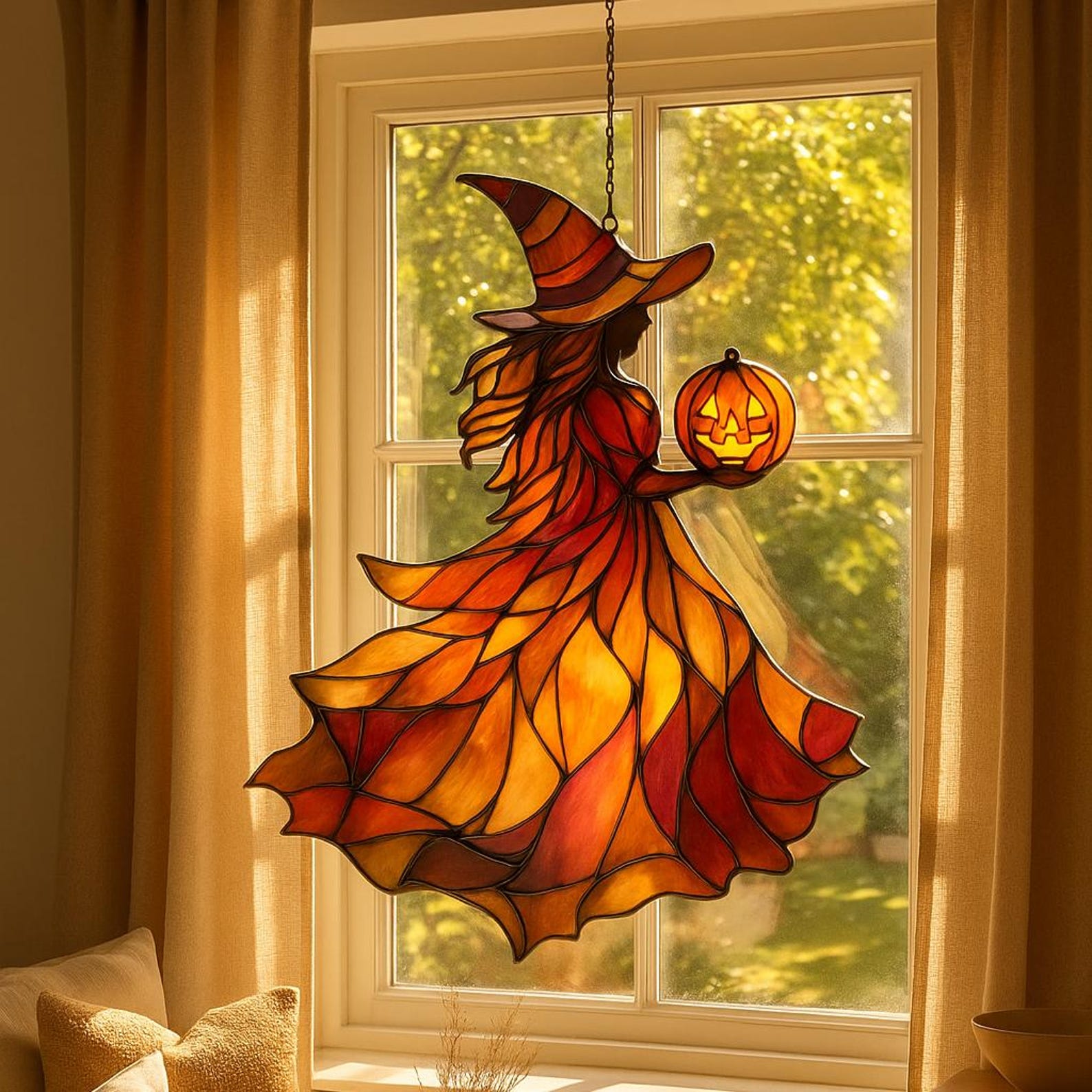 🎃🧙‍♀️Halloween Witch Acrylic Suncatcher Ornament
