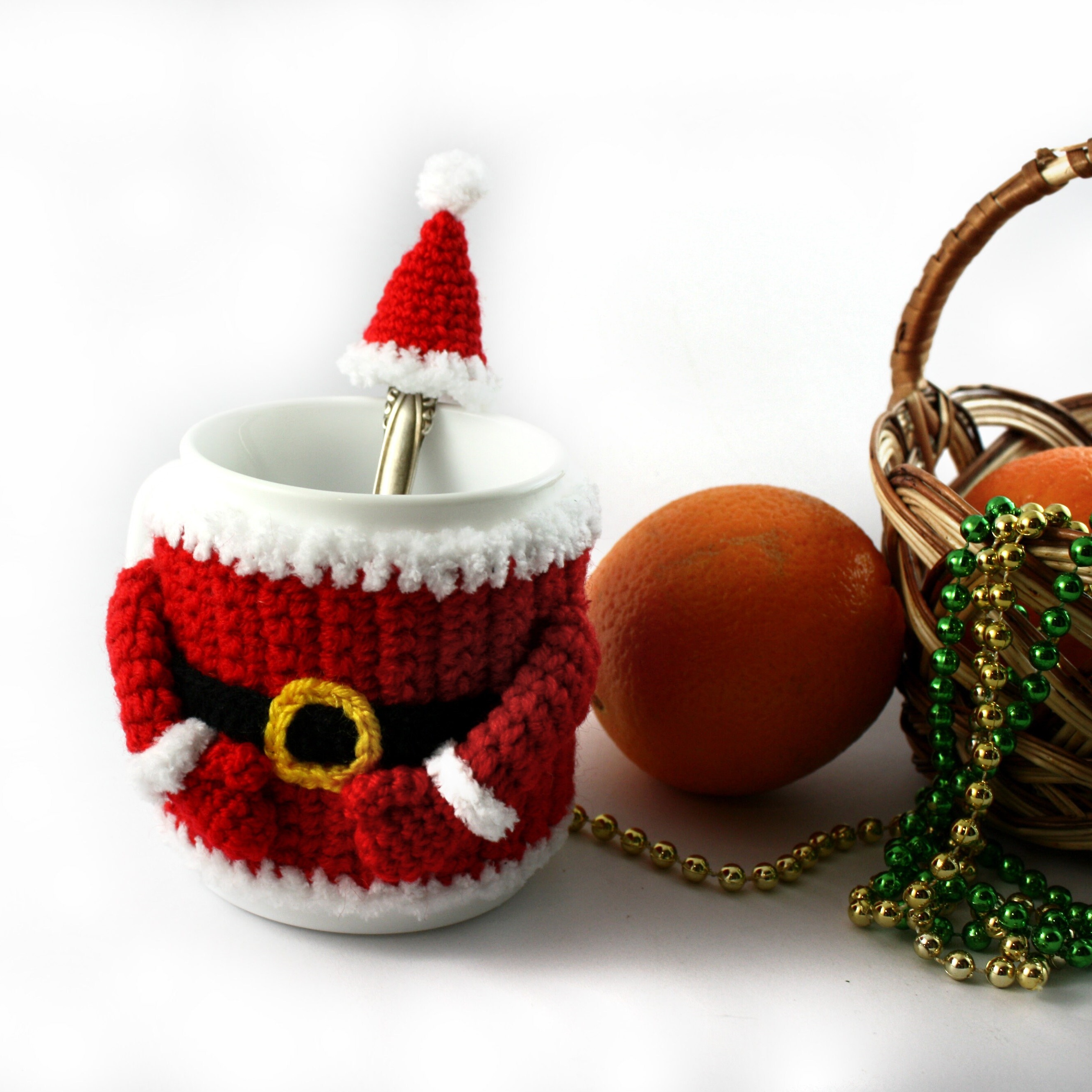 🎅Handmade Santa Claus Crochet Mug Cozy