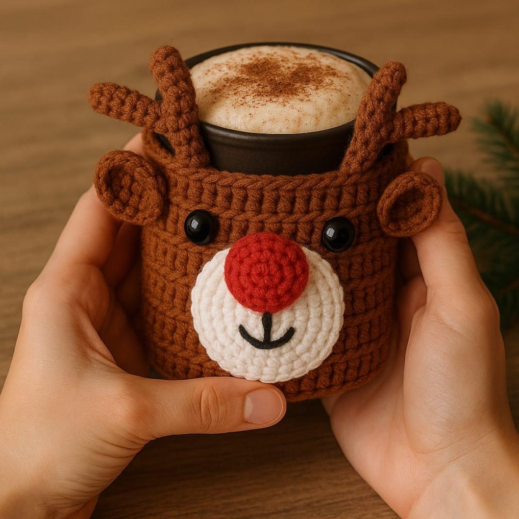Reindeer Mug Cozy - Decor Cozy Christmas