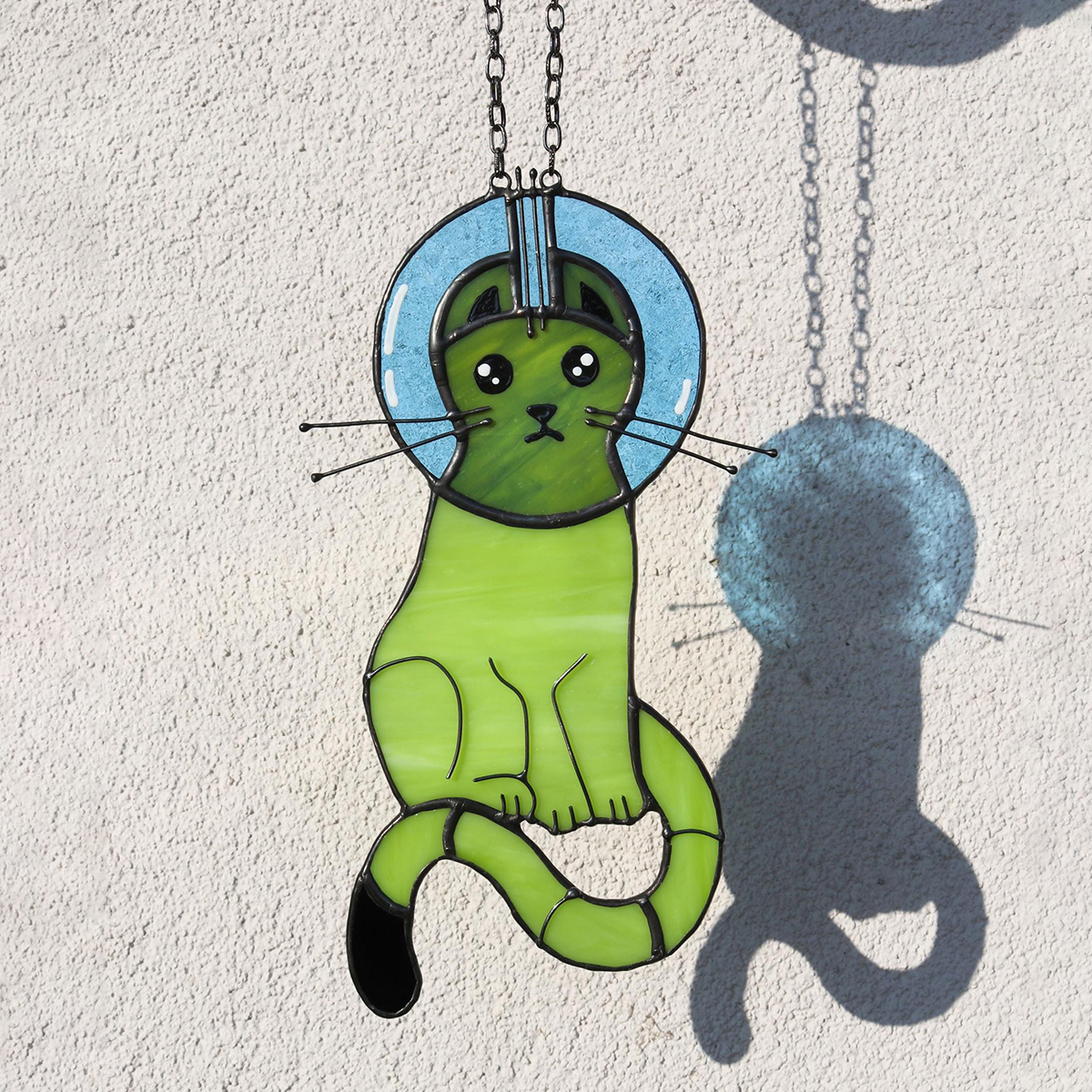 Funny Middle Finger Alien Cat Suncatcher