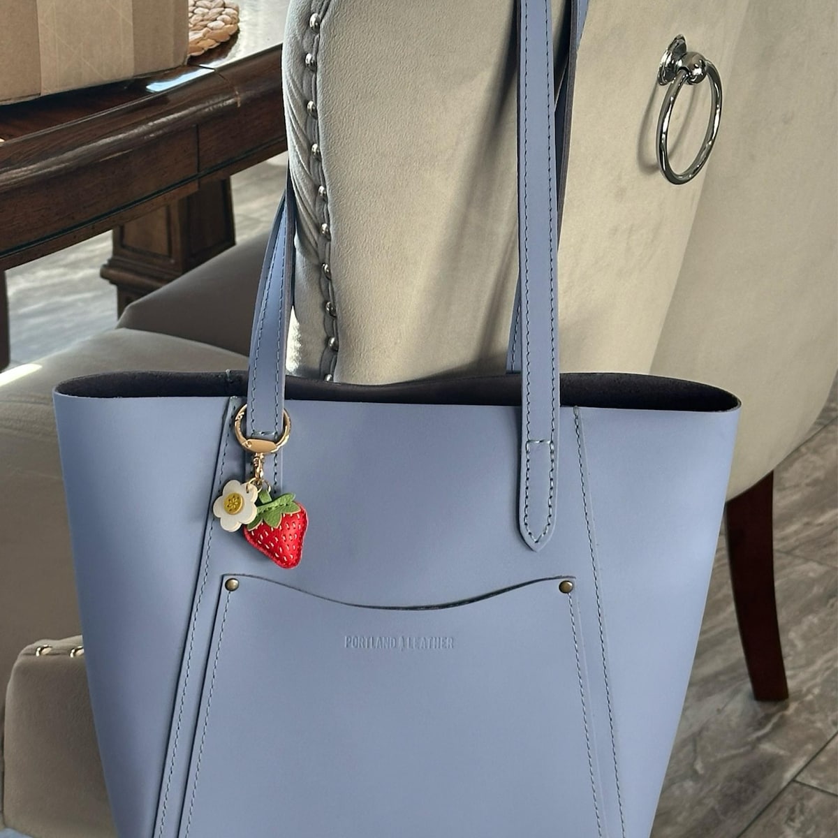 🍊🌼Leather Fruit And Flower Key Fob