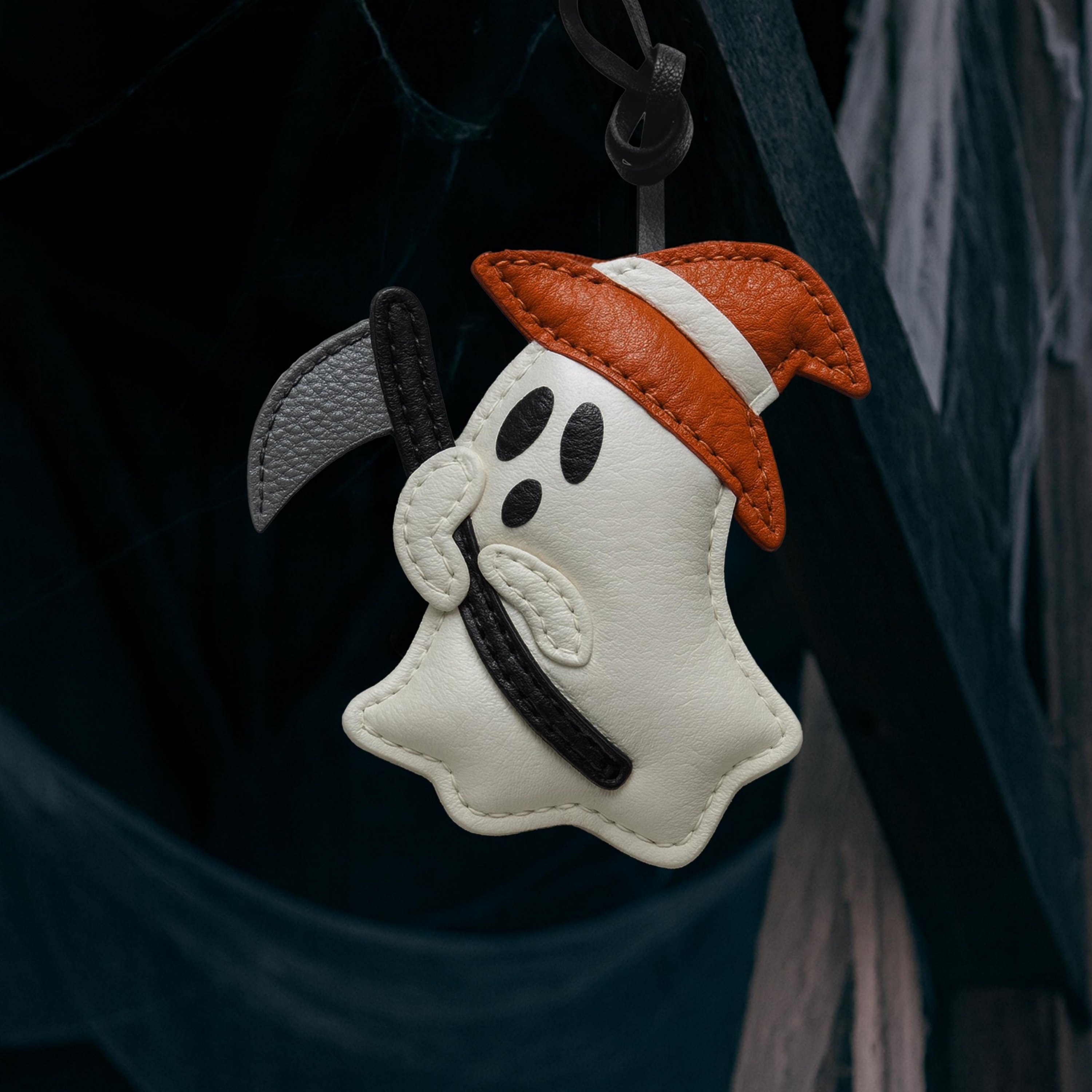 Handcrafted Leather Ghost Bag Charm