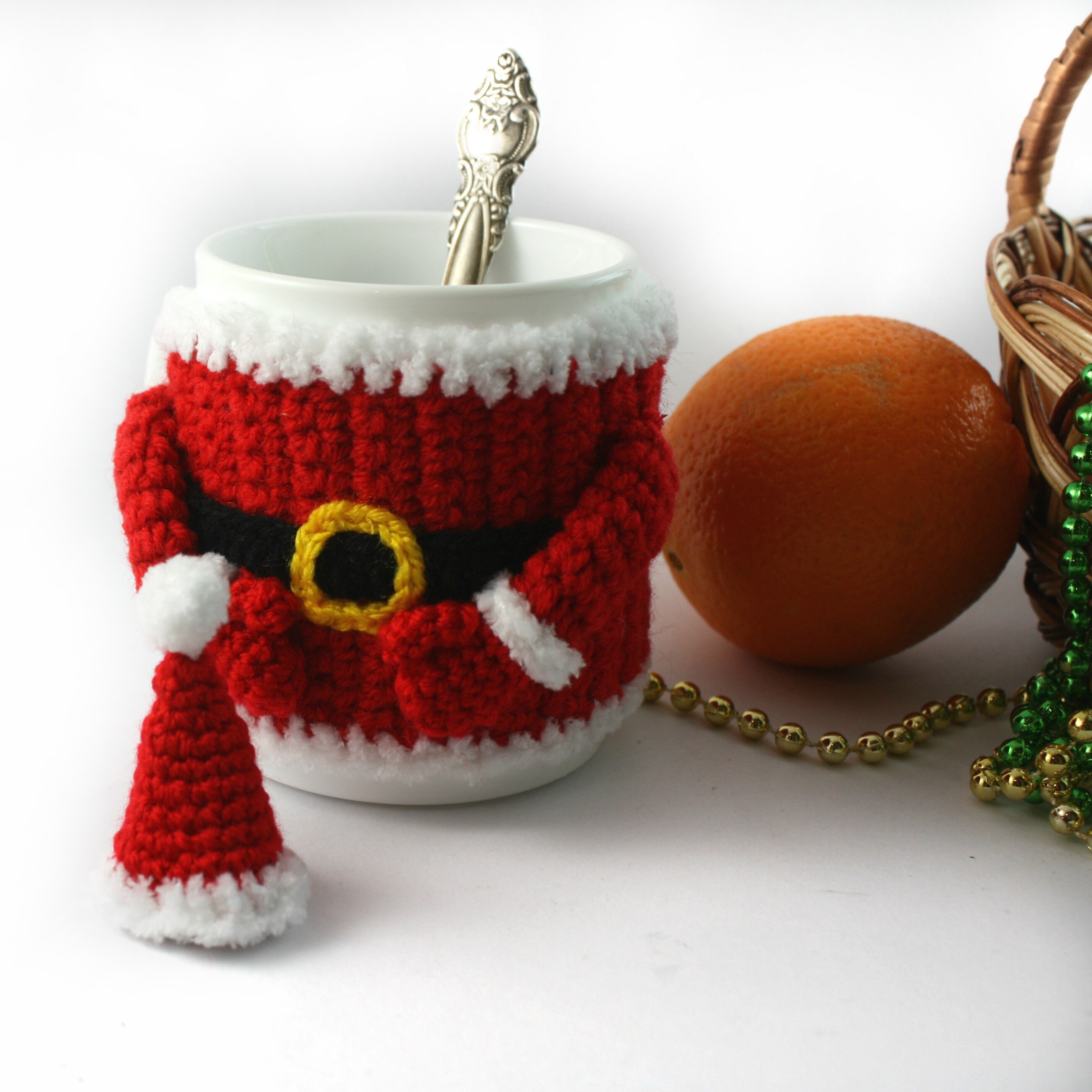 🎅Handmade Santa Claus Crochet Mug Cozy