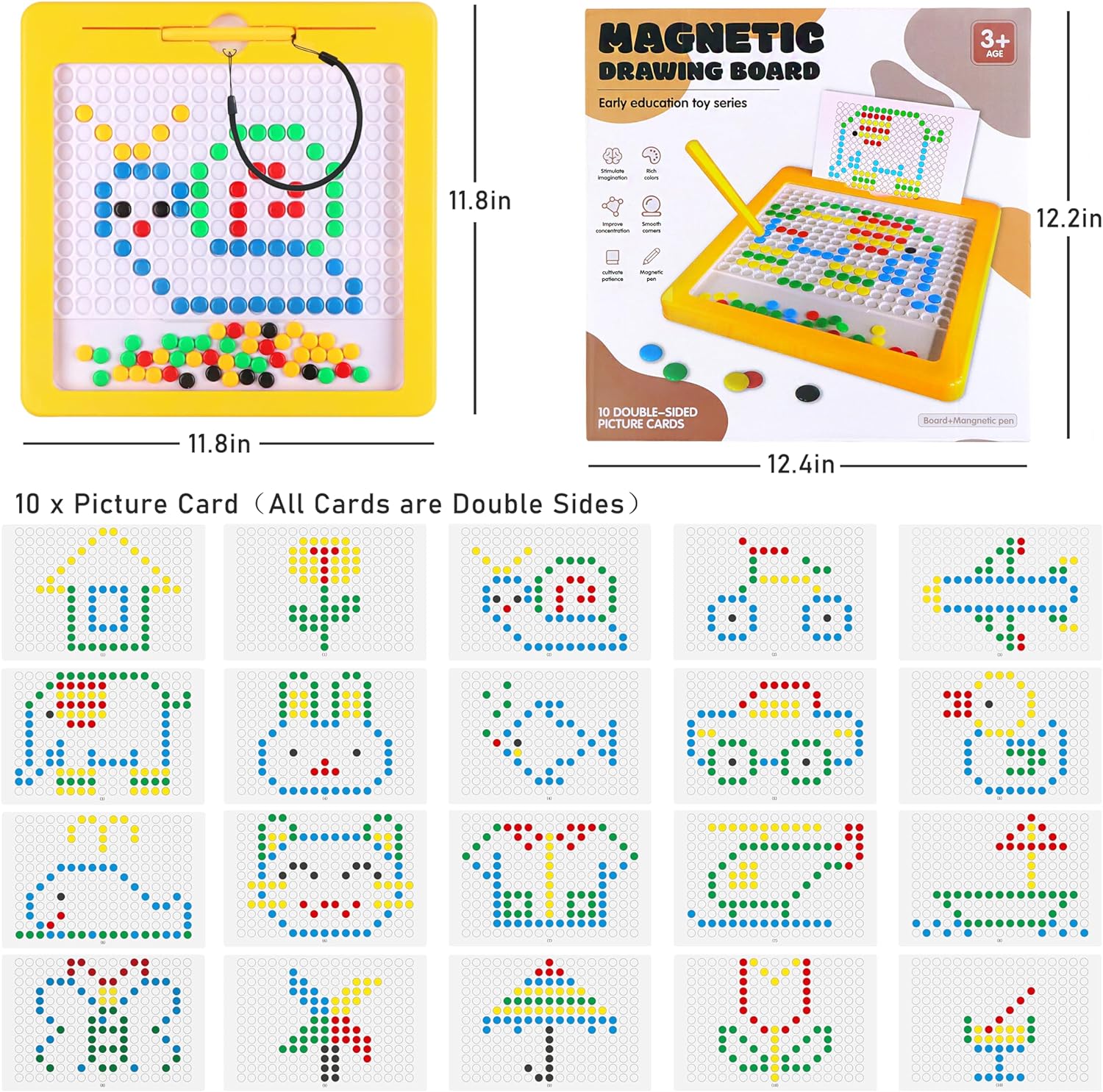 Montessori board with magnetic dots