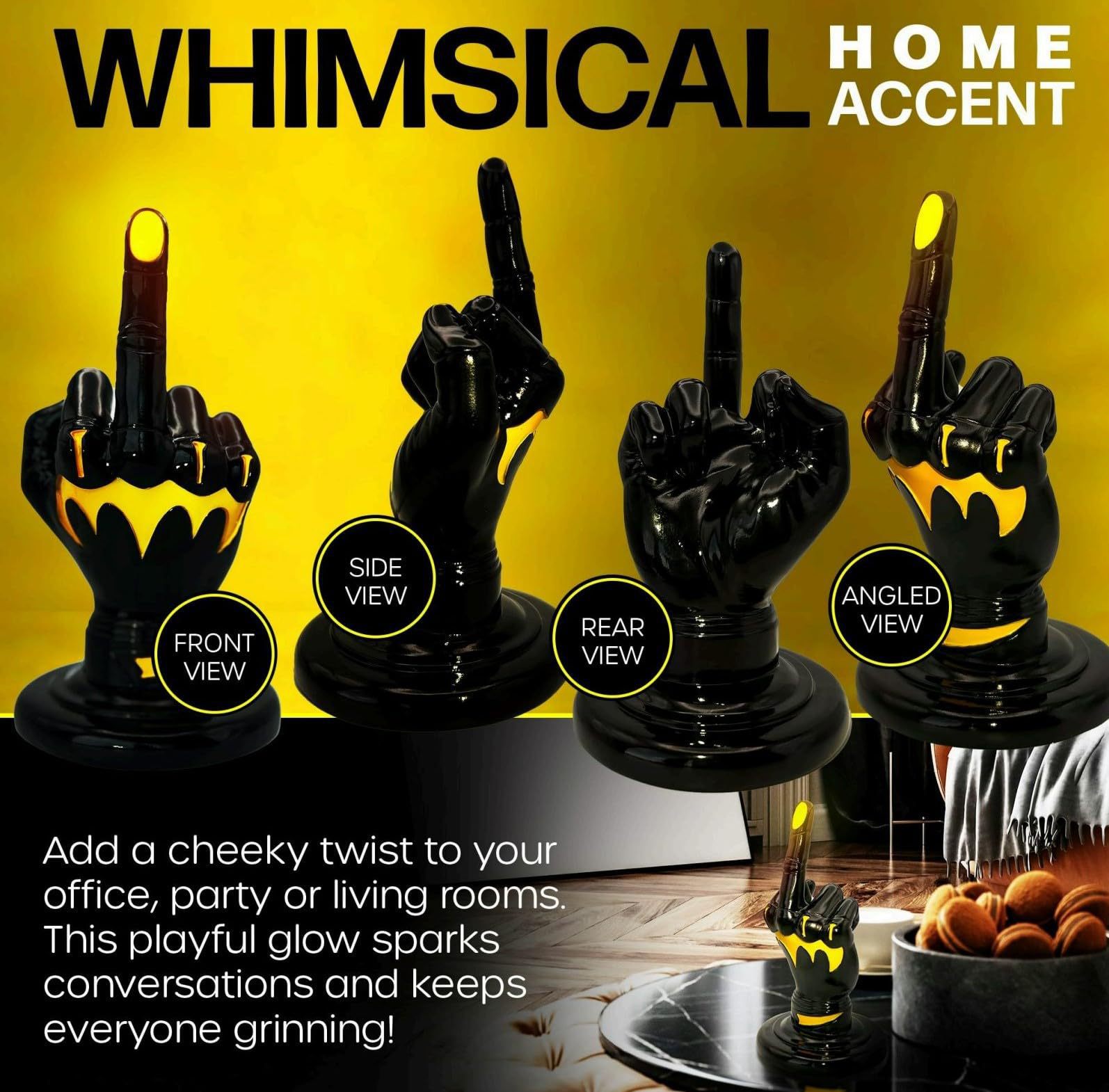 LED Middle Finger Statue 