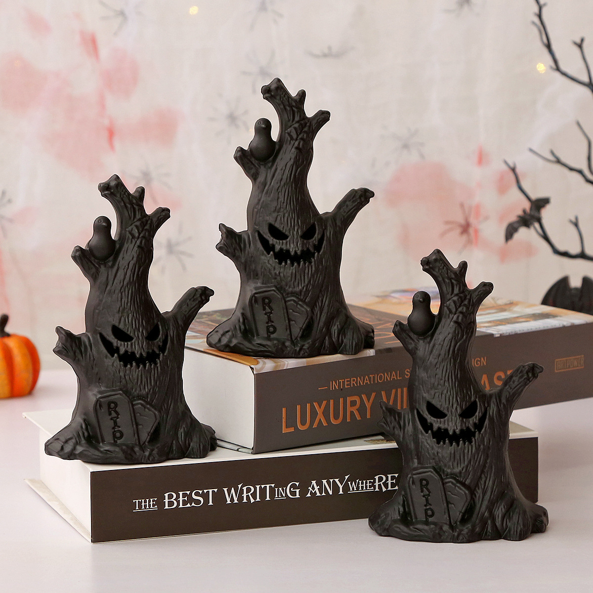 Halloween Ghost Stump Light – Spooky Decor Essential