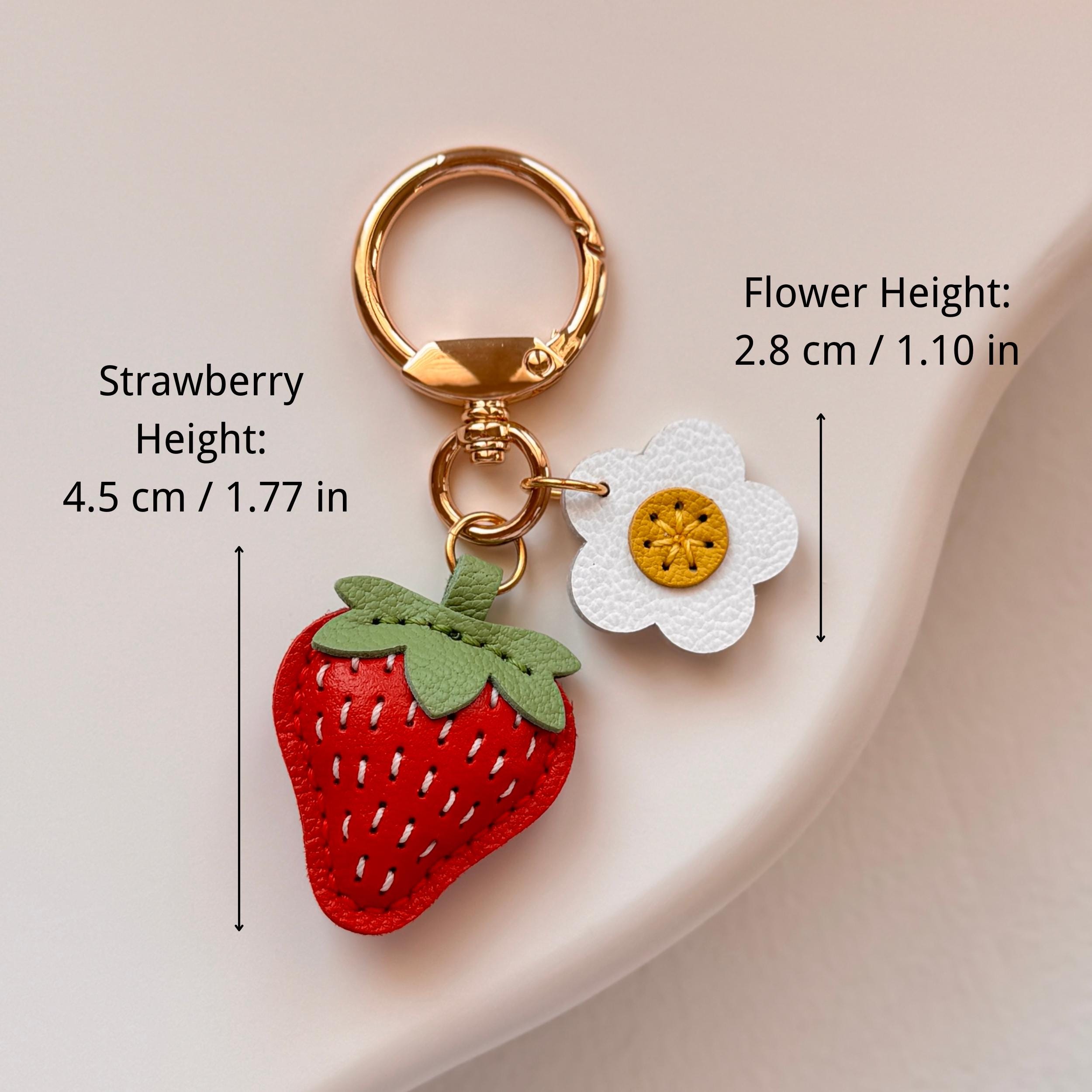 🍊🌼Leather Fruit And Flower Key Fob