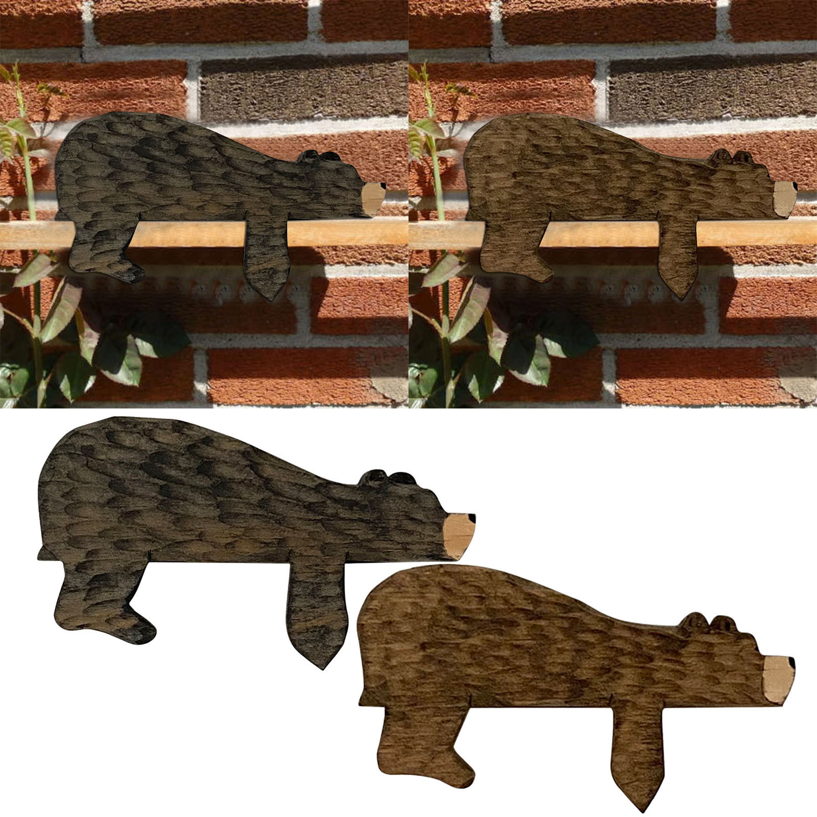 Wooden Lying-Down Bear Door Topper