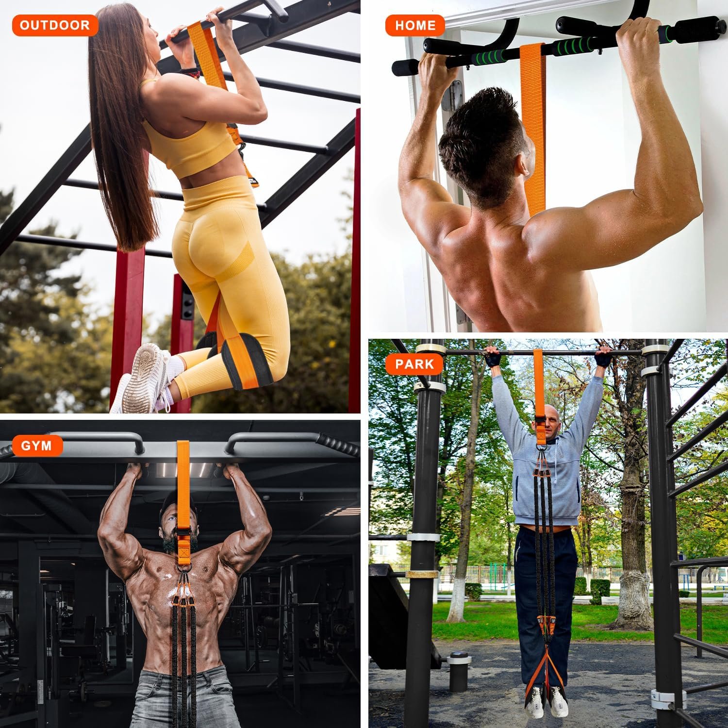 🔥Heavy-duty Pull Up Workout Band（Load capacity: 50 lbs）