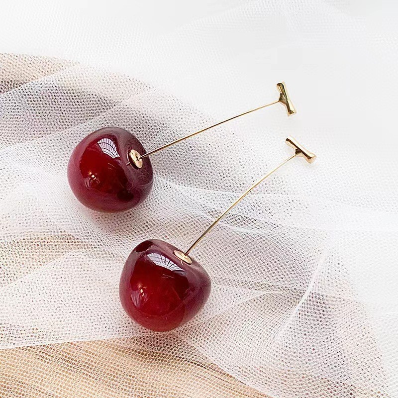 🍒 Playful Cherry Drop Earrings - Sweeten Your Look Instantly! 