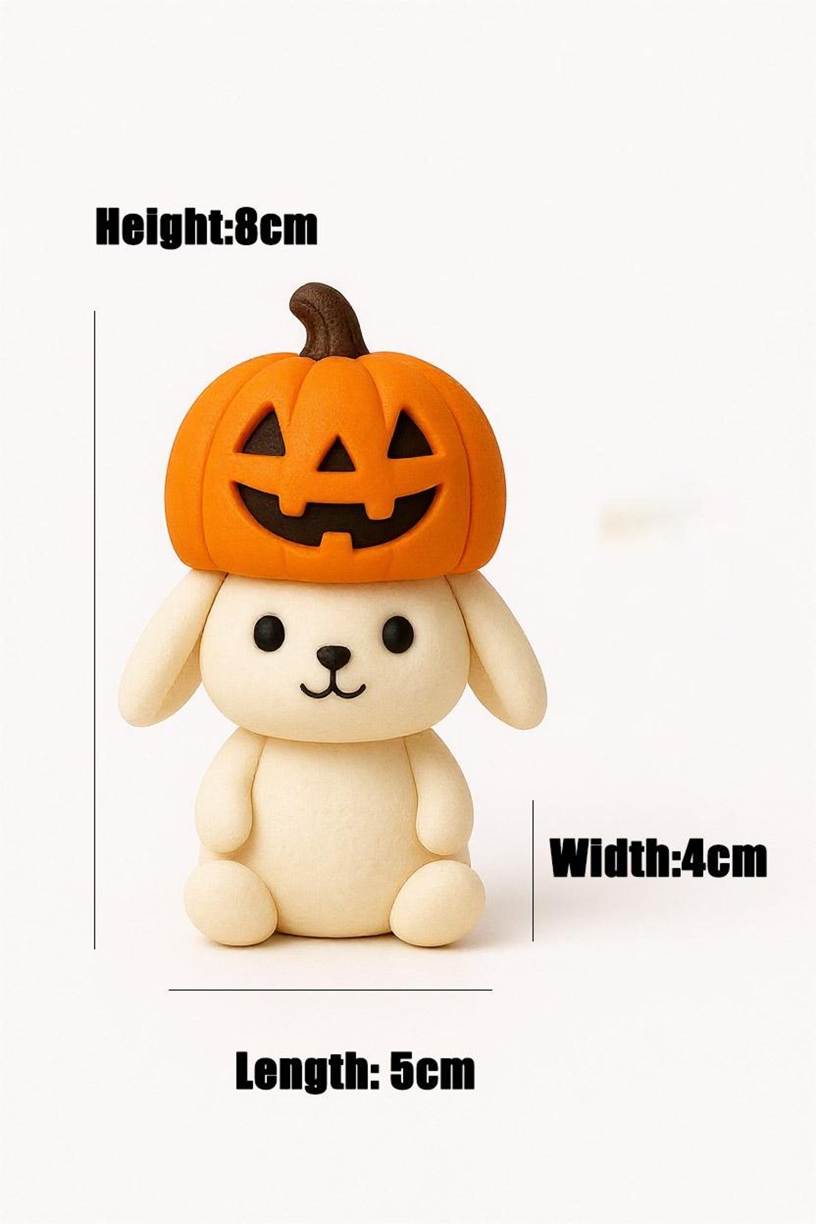 Halloween Pumpkin Bunny Figurine