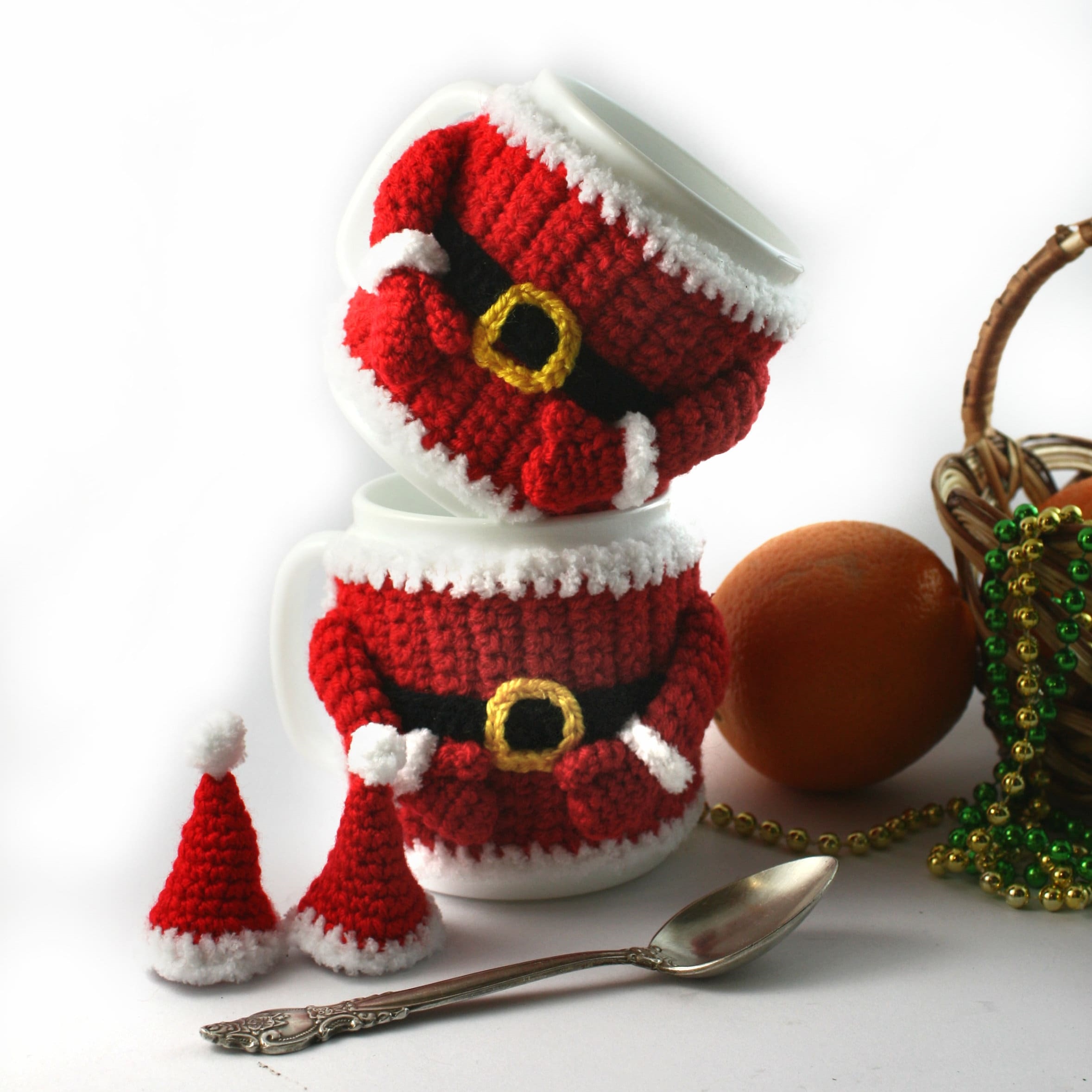 🎅Handmade Santa Claus Crochet Mug Cozy