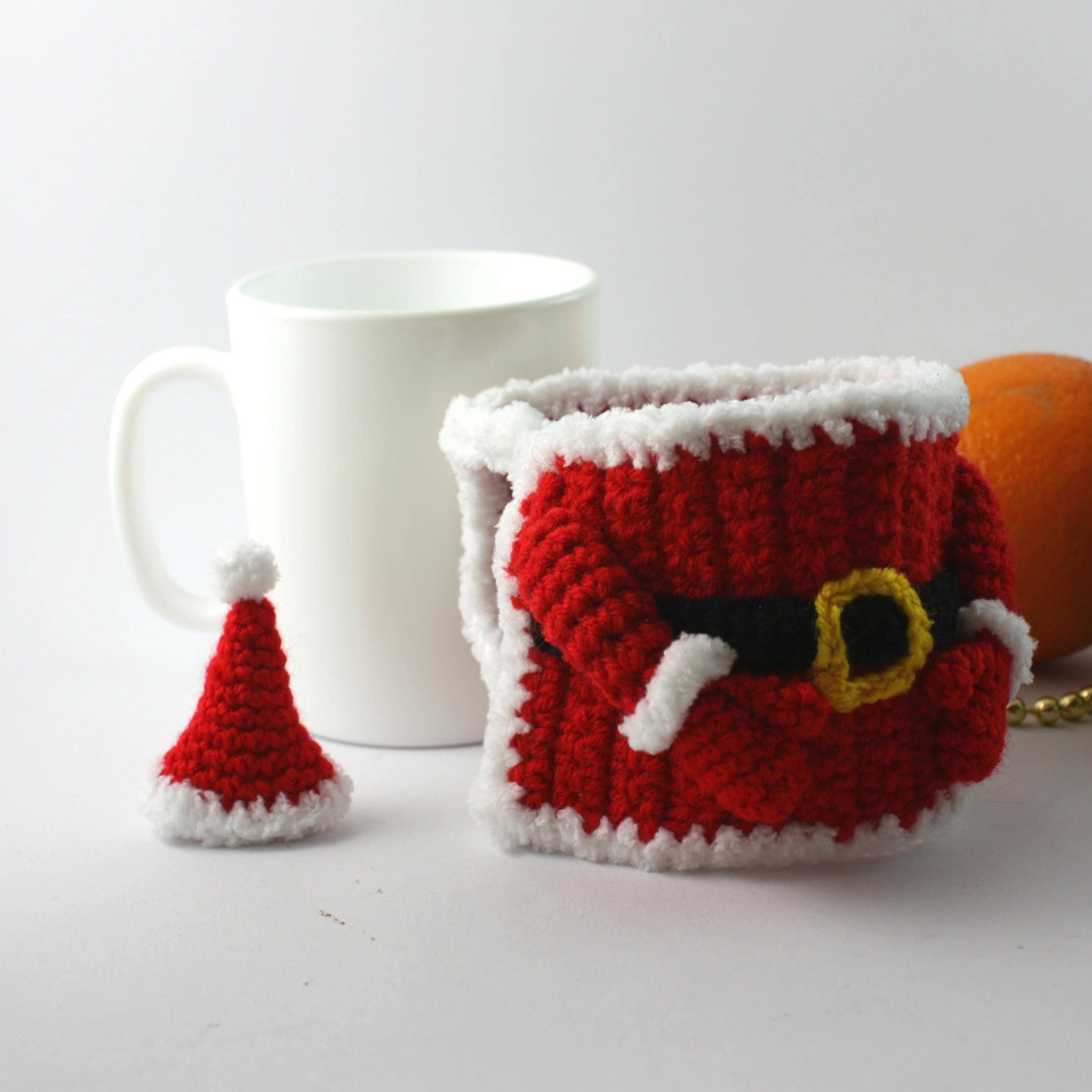 🎅Handmade Santa Claus Crochet Mug Cozy