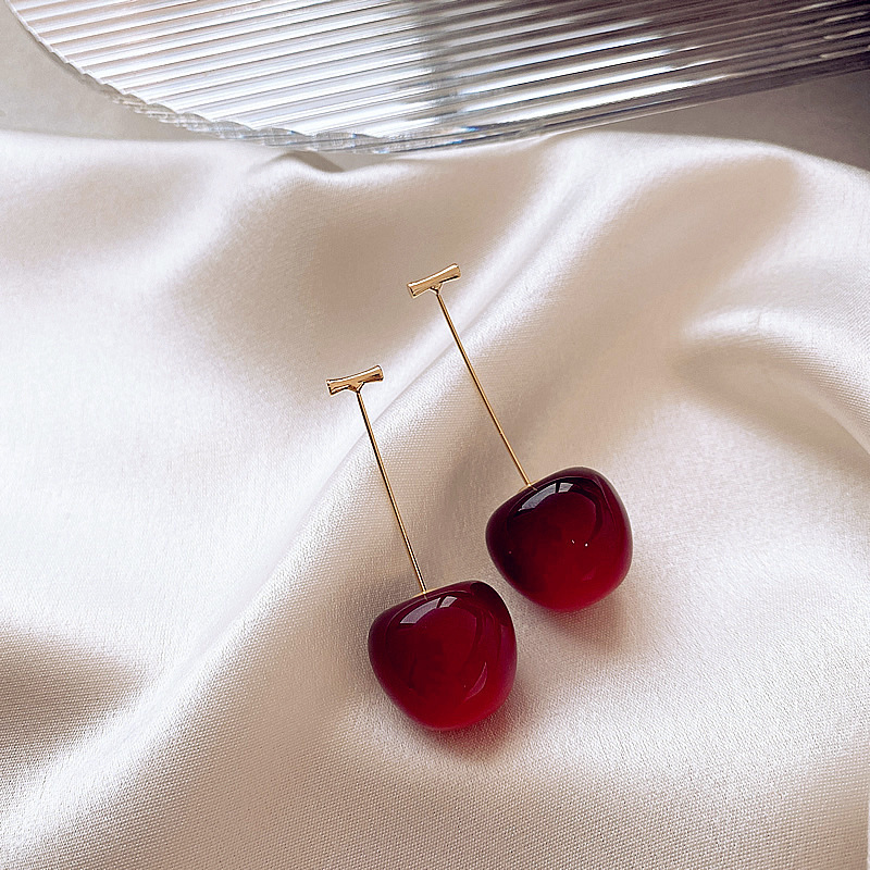 🍒 Playful Cherry Drop Earrings - Sweeten Your Look Instantly! 