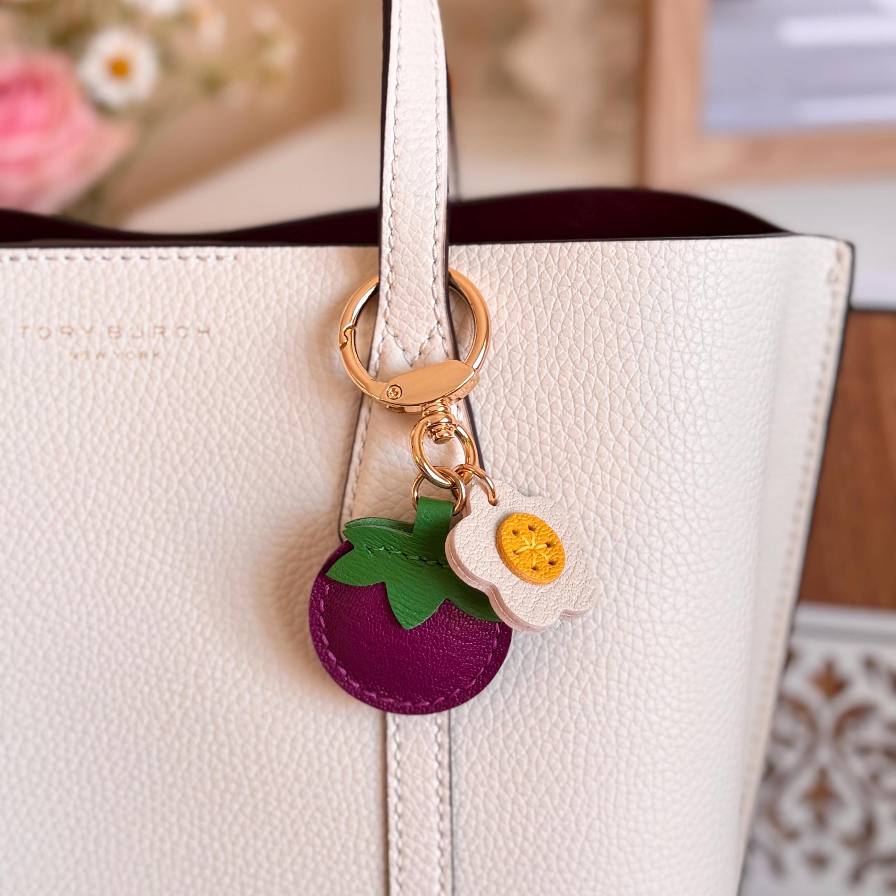 🍊🌼Leather Fruit And Flower Key Fob