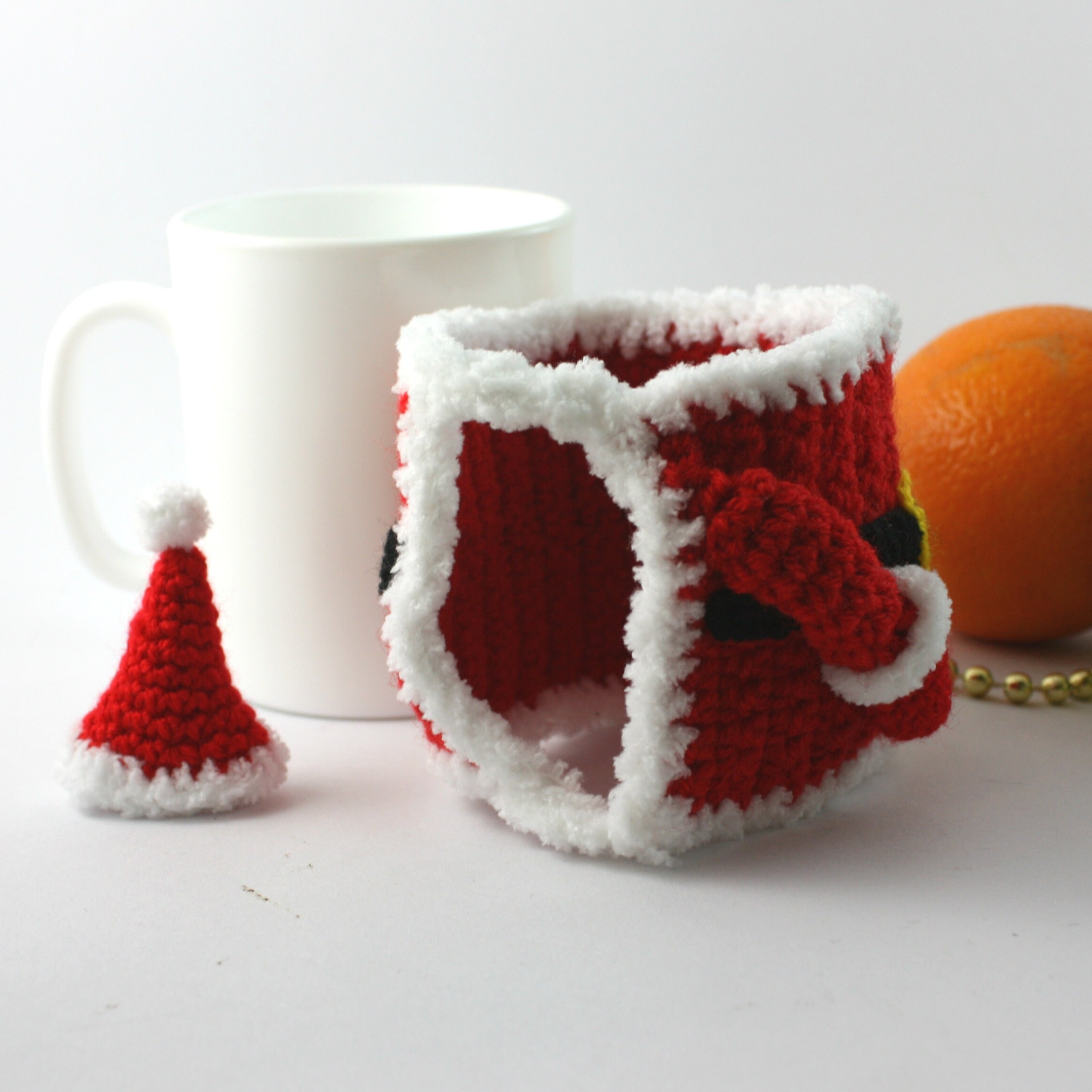 🎅Handmade Santa Claus Crochet Mug Cozy