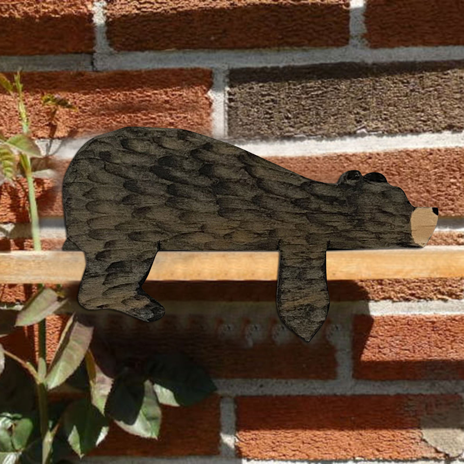 Wooden Lying-Down Bear Door Topper