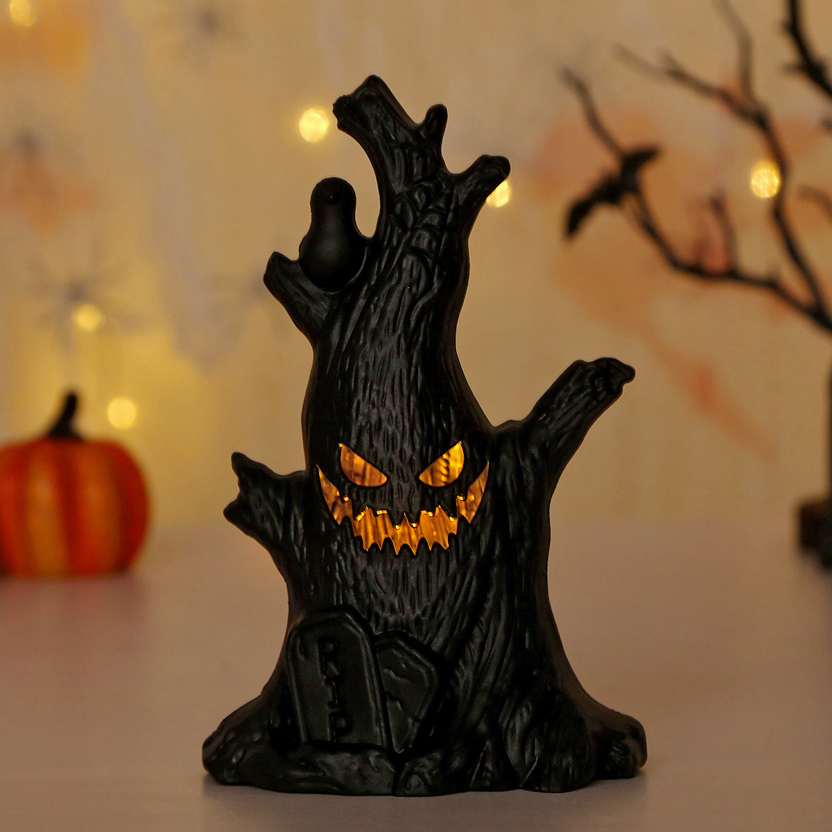 Halloween Ghost Stump Light – Spooky Decor Essential