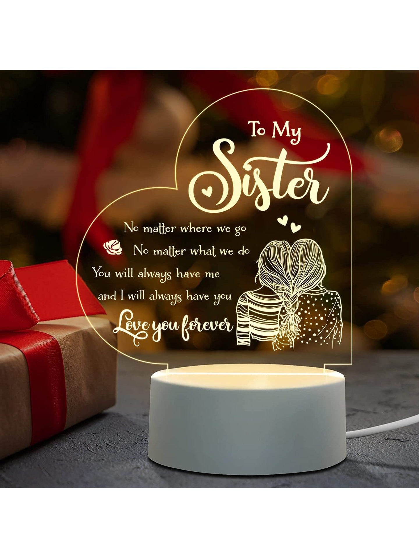 Acrylic Nightlight Gift - Show Love to Your Families and Friends