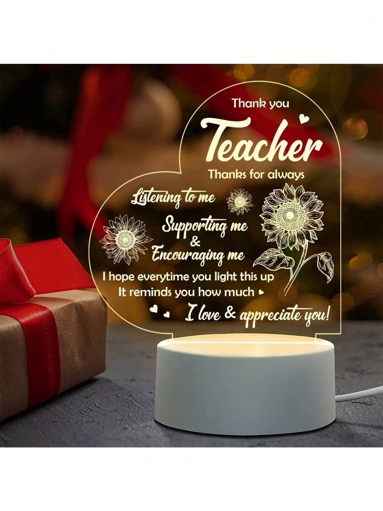 Acrylic Nightlight Gift - Show Love to Your Families and Friends