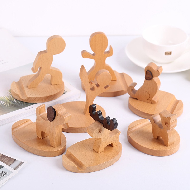 Creative Solid Wood Phone Holder