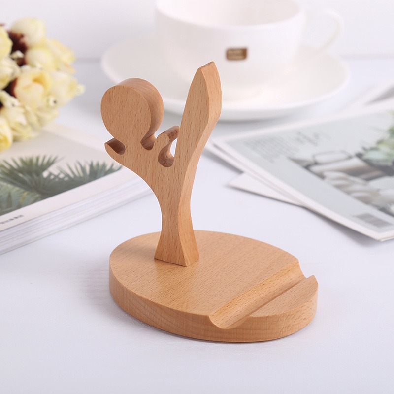 Creative Solid Wood Phone Holder