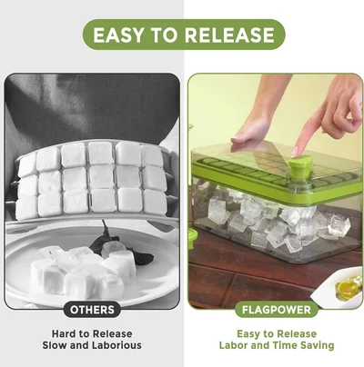 Ice Cube Tray with Lid and Bin