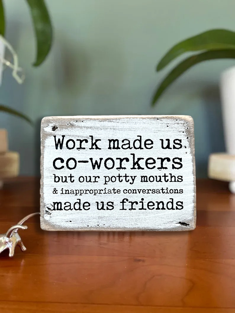 Co-workers Block Sign