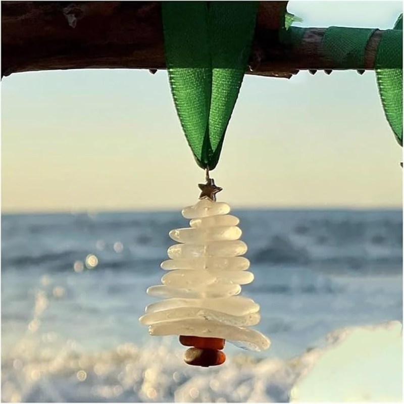 🎄Lake Erie Sea Glass Christmas Tree Ornament