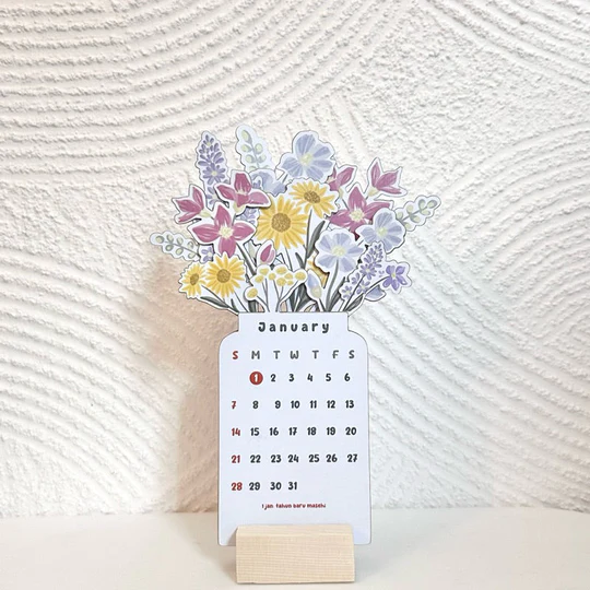 2024 Bloomy Flowers Desk Calendar
