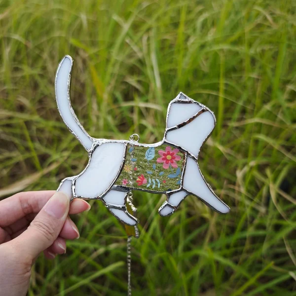 🐱Handcrafted Stained Glass Cat SunCatcher🌈