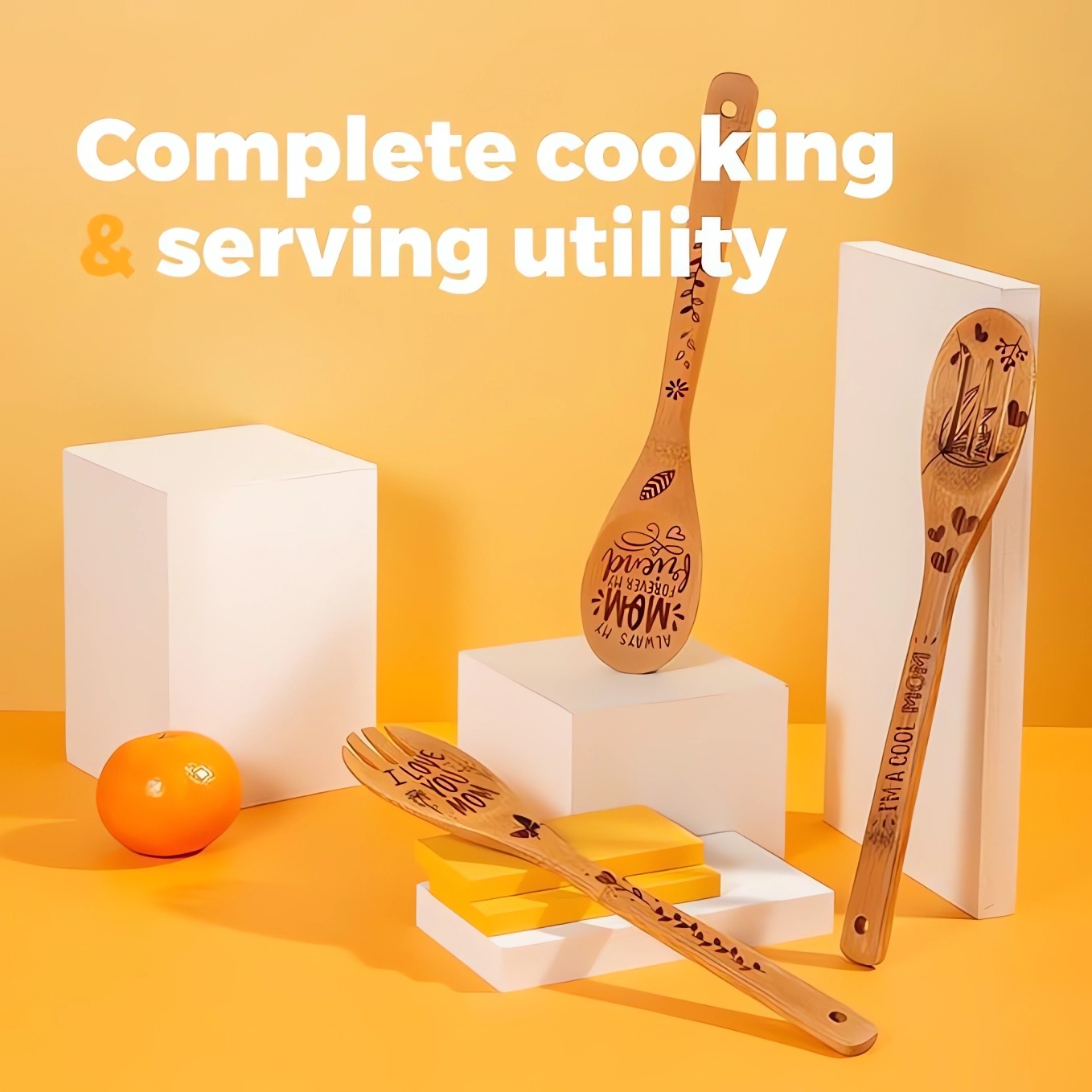 Mother's Day Wooden Spoons Utensil Set