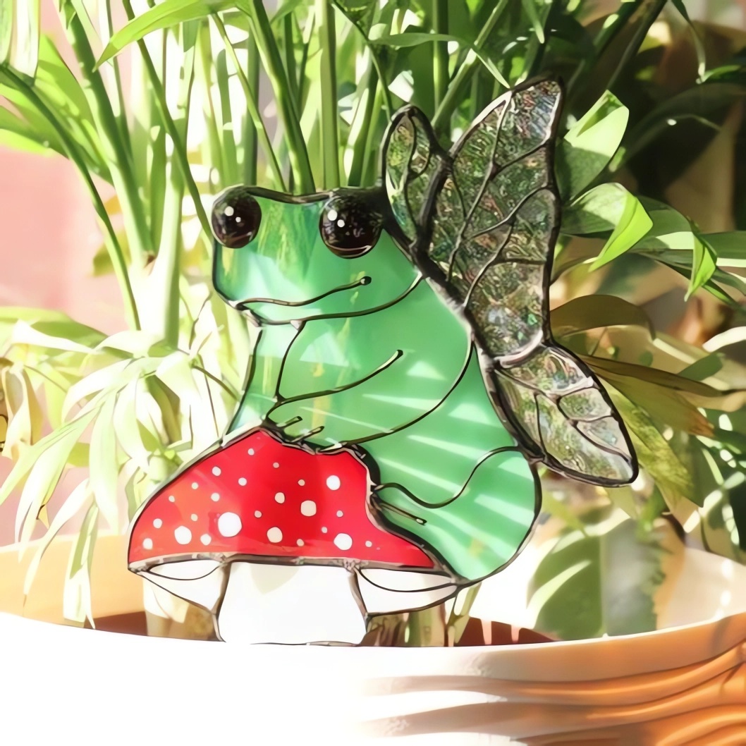 Plant Stake Frog Decor for Flowerpot
