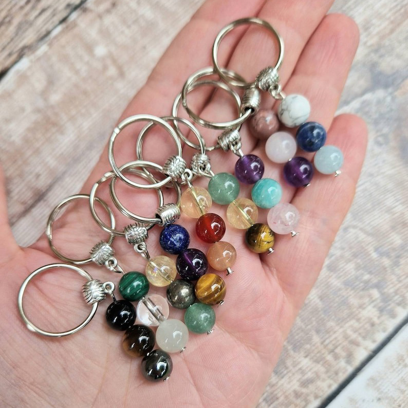 🎁Christmas Gift - Healing gemstone keyring💖