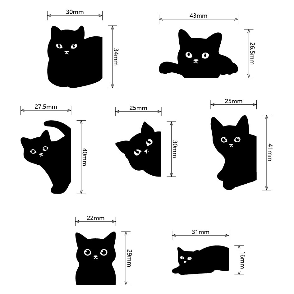 😺🏷️Magnetic Uncut Black Cat Bookmark