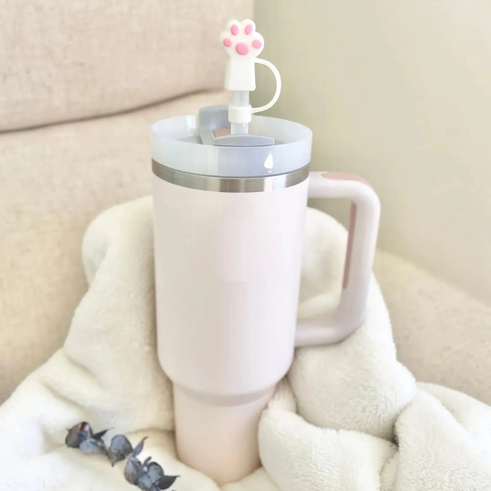 🥤Silicone Cute Cat Paw Straw Covers Cap