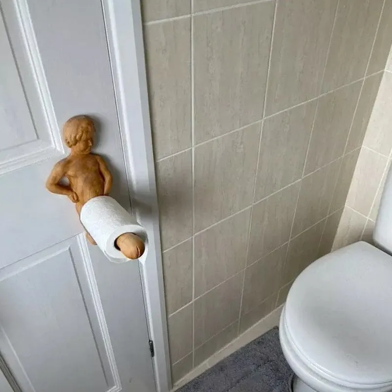 Funny Wood Toilet Roll Holder
