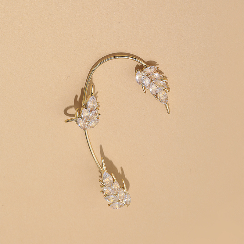 BUTTERFLY FLOWER TASSEL SHINY ZIRCON EARRINGS